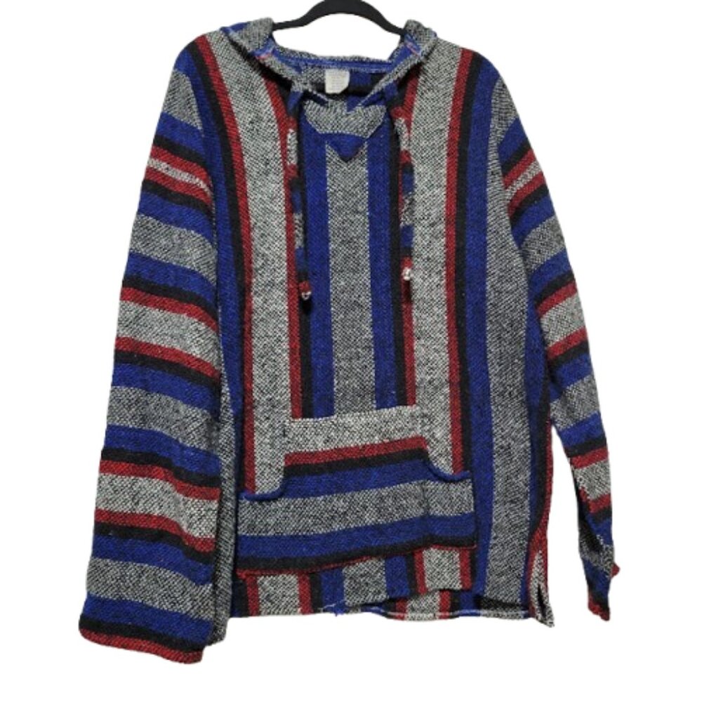 Mens Red White and Blue Baja Drug Rug XL